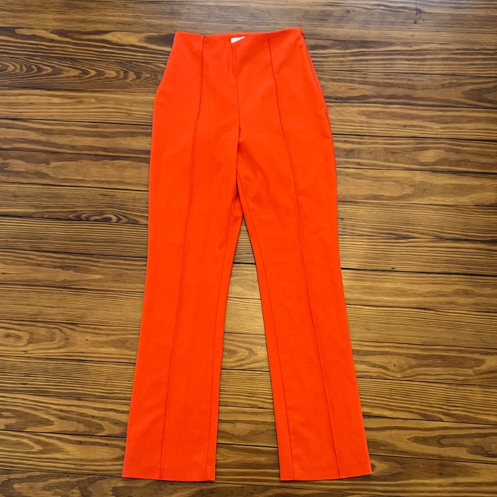 Topshop Vibrant Orange Boot-Cut Trousers
